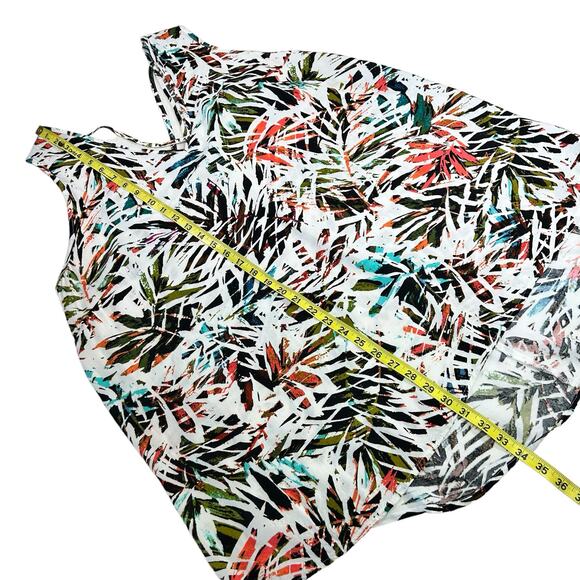 Ava & Viv Top Women Size 2X Tropical Crisscross Strappy Back High Low Coastal - Picture 12 of 13